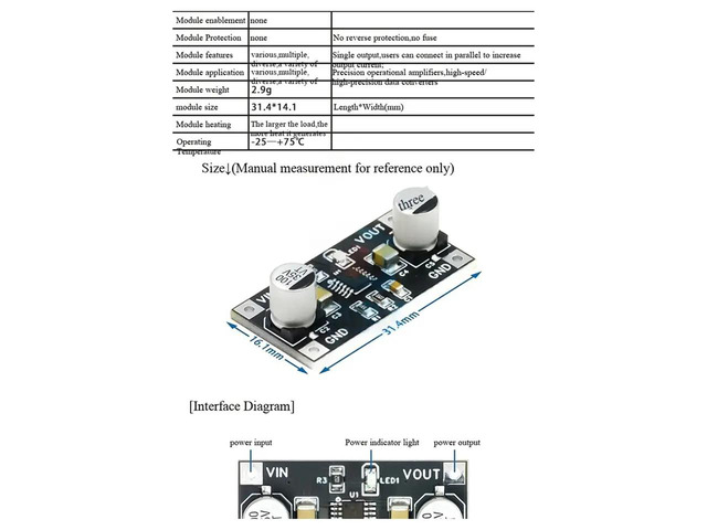 LT3045 Linear Voltage Regulator Module Single Power Low Noise Linear Power Supply Module 3.3 for Audio DIY Project