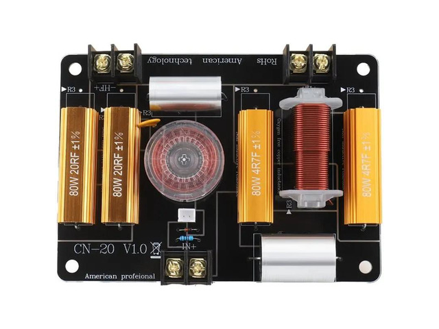 CN-20 2 Way Speaker Crossover 450W 3000Hz Treble Low Audio Crossover For 8-12 Inch Speakers 25-44Mm Tweeter