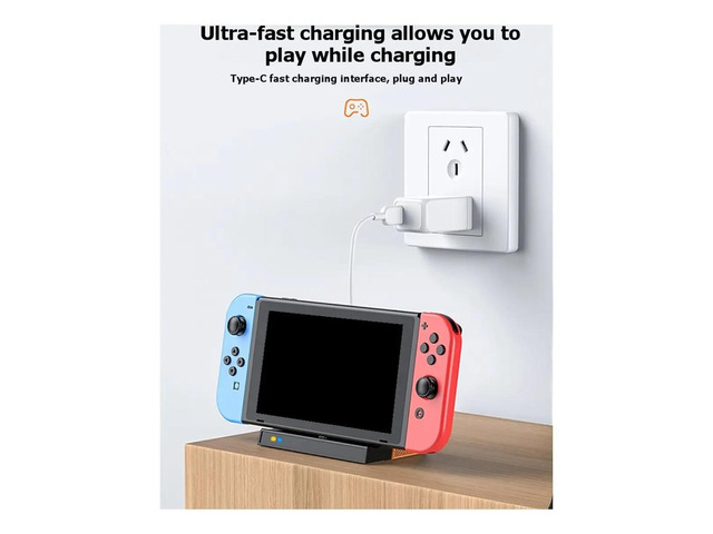 TV Dock Station Switch 2/OLED Video Converter Base with -Compatible & Game Card Storage Black