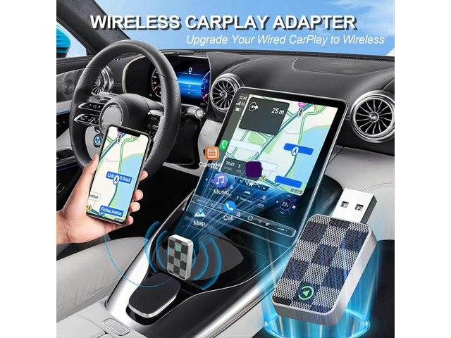 Mini CarPlay Adapter for, Wired to Carplay Adapter Smart Ai Box Plug & Play Auto Connect