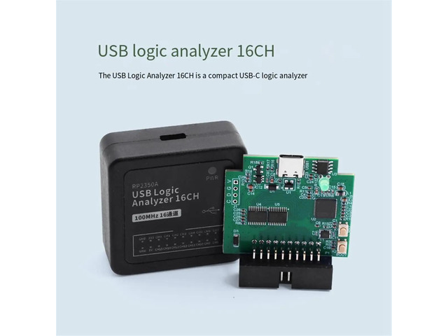 USB Logic Analyzer 16CH USB-C Logic Analyzer RP2350A Microcontroller Digital Signal Synchronous Acquisition