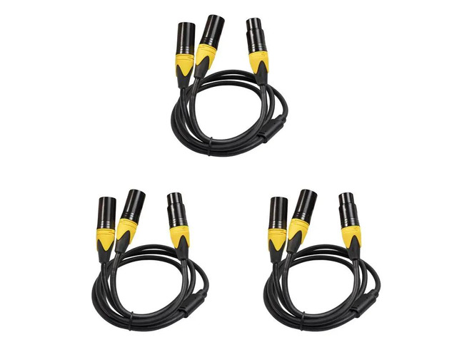 3X XLR Splitter Cable,3 Pin XLR Female To Dual XLR Male Audio Cable Y Cable Balanced Microphone Splitter Cord