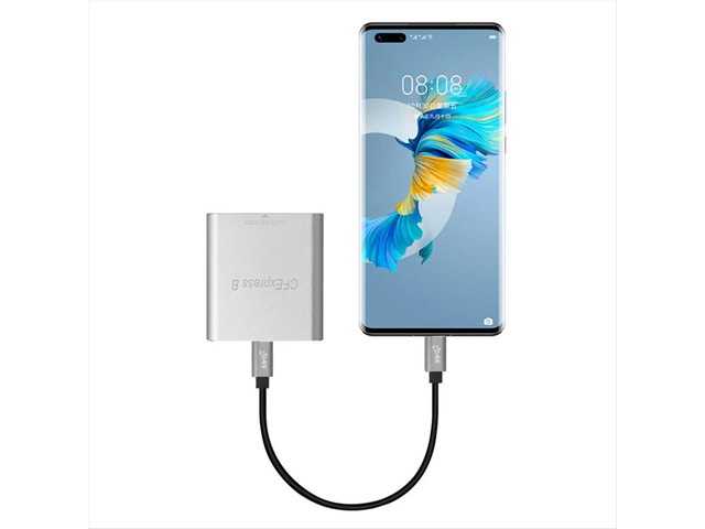 CFexpress Card Reader USB 3.1 Gen 2 10Gbps CFE B Memory Card Drive-Free Type C Data Reader for Laptop