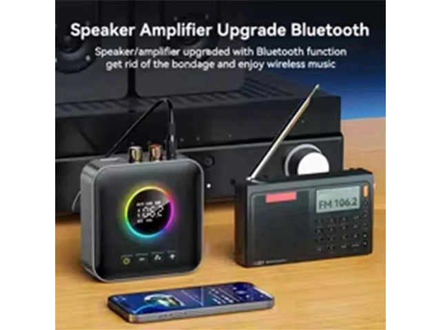 Bluetooth 6.0 Transmitter Receiver FM Modulator Transmitter 3.5MM AUX Stereo Music LED Display with Mic