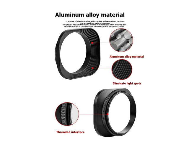 Square Light Shield Suitable for Lenses 62mm Metal Cover for Weizhuo Shi 56F1.4/1.7 Fixed Focus Protective Cover
