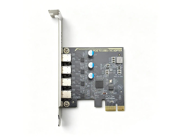 PCIE USB Type C Expansion Card Adapter HUB 4Port USB-C USB3.2 GEN1 5Gbps Riser Card with Low Profile Bracket for Desktop