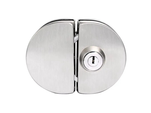 For 1/2 Inch Glass, 10Mm To 12Mm, Stainless Steel Double Bolt Rotary Sliding Access Control Office Glass Door Lock