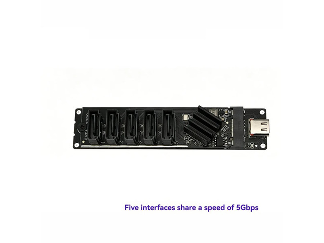 TypeC USB 3.0 to 5-Port SATA 3.0 Expansion Card USB3.2 Gen1 5Gbps JM575+JMS580 for 2.5-Inch 3.5-Inch SATA SSD HDD