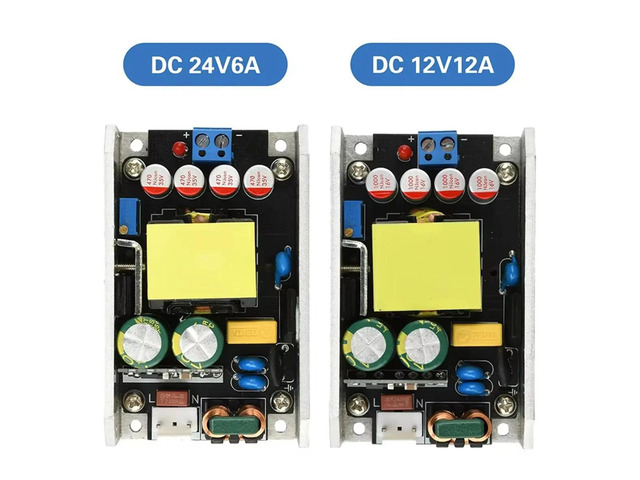 Compact GaN Power Supply Board AC 170265V to DC 24V 6A / 12V 12A 150W HighPower Switching Power Supply Module 24V 6A
