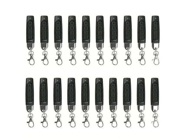 Cloning Code 433Mhz Remote Control Duplicator 20PCS Garage Door Gate Opener 4-Button Transmitter