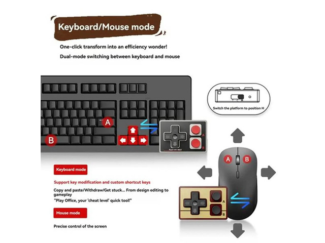 Bluetooth Multi-Function Gamepads Pocket Mini Controller Joystick Short Video Remote Control for PC Simulation Game