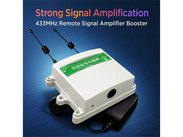 433MHz Smart Signal Repeater Remote Control Extender Waterproof Relay for Garage Smart Home and Security