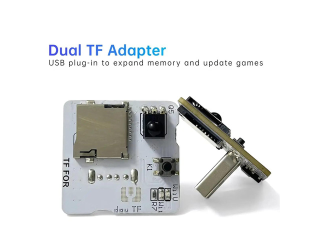 Dual TF Adapter for for Console Button Switch USB Plug-in to Expand Memory Update Games Accessories