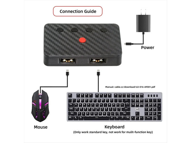 USB Keyboard and Mouse Bluetooth 5.3 Adapter USB Wired Keyboard Mouse to Bluetooth Converter
