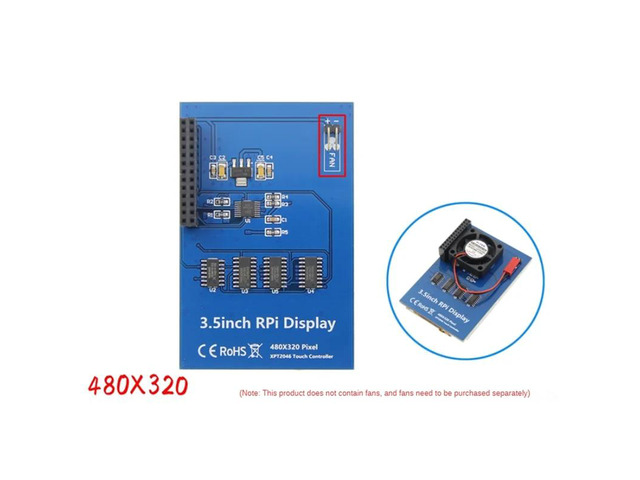 3.5 Inch Touch Screen Module SPI 480X320 With 5V Fan Interface Resistive Touch Screen For Raspberry Pi 3B+/4B-AAAE