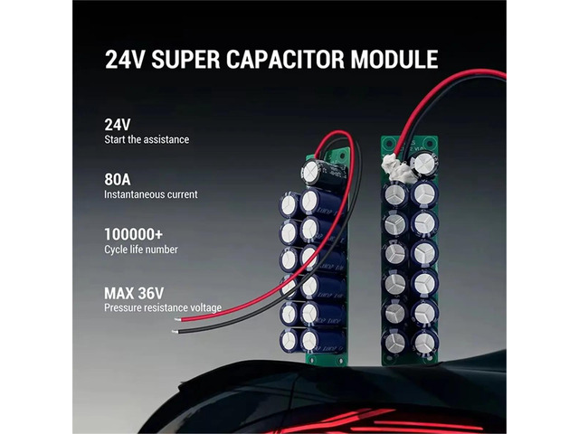 24V 2.5F Super Capacitor Module 33V Working Voltage 36V Max Voltage 80A Instant Current Super Capacitor
