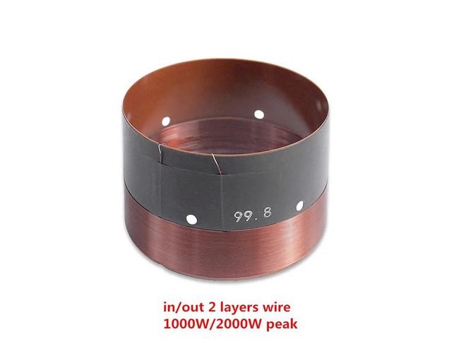 99.8mm Speaker Subwoofer Voice Coil 1000W 15'Bass 18'Subbass Repair Part 2 Layers Wire In Out With Copper Wire Glassfiber Former