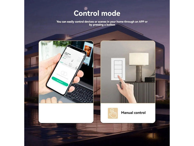 Tuya Zigbee 4-Gang Scene Switch Smart Life App Control, Powered Scene Push Button Switch