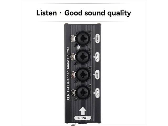 XLR 1x4 Balanced Audio Splitter 6.5 XLR 1 in 4 Out 4 in 1 Out Bidirectional Audio Splitter Audio Signal Splitter Box