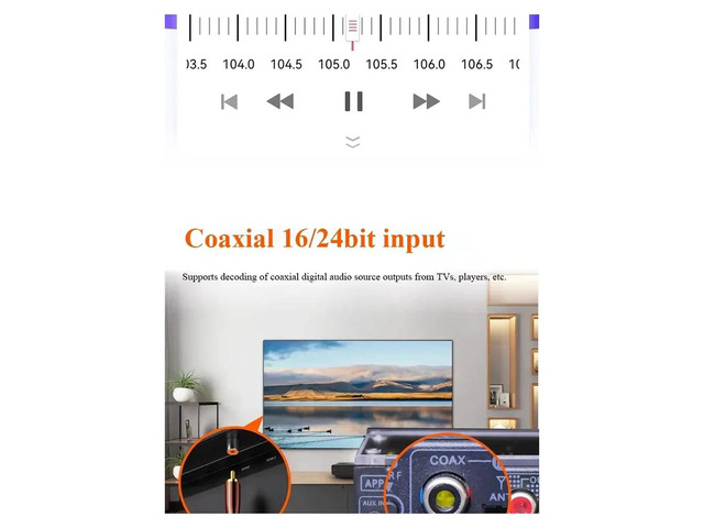 HIFI Audio Decoder Bluetooth5.3 Audio Receiver 24bit 48KHz Lossless Decoding USB PlaybackBuilt-in OPA2134 OpAmp FM Radio