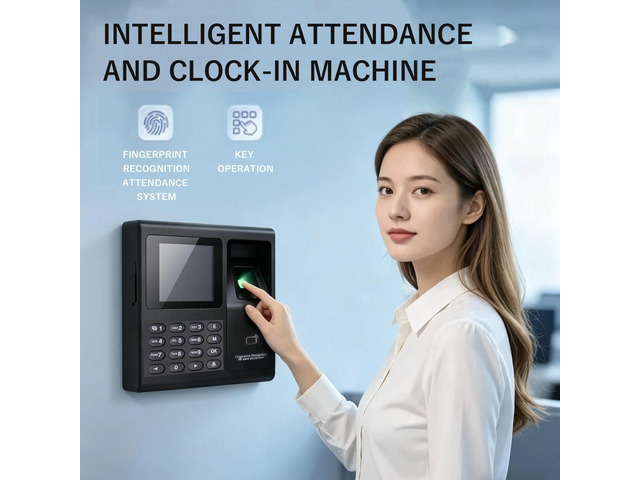 Time Attendance Machine Fingerprint Password Time Clock For Employee With Finger Scan, RFID And PIN Punching In One Easy In