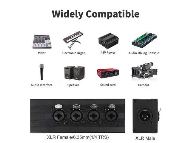 Balanced Audio Splitter 3Pin XLR Cable Extender For Live Stage, Lighting For Audio Recording Studio