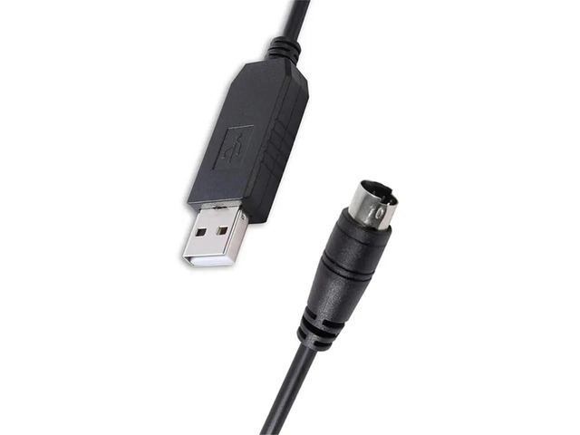 USB RS232 to 6-Pin Mini Din Cable for XGB XBM XBC PLC to PC RS232 Serial Download Silicon Labs CP2102 1.8m
