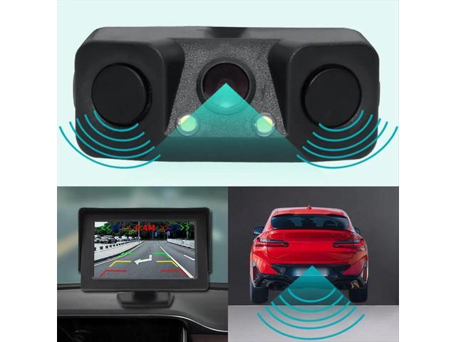 HD CCD Car Rear View Camera Parking Radar Detector Sensor LED Night Vision Waterproof Reverse Camera