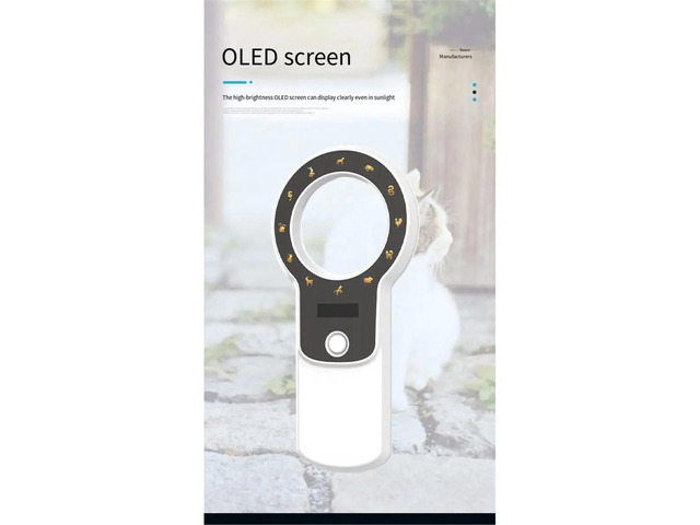 Rechargeable 134.2kHz/125kHz Pet Chip B EMID Animal ID Reader for Dog Cat Cow Pig Ear Tag