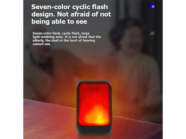 Remote Control Sound Light Doorbell Elderly Service Call Button Motion Sensor Bell Ring for Deaf People Black