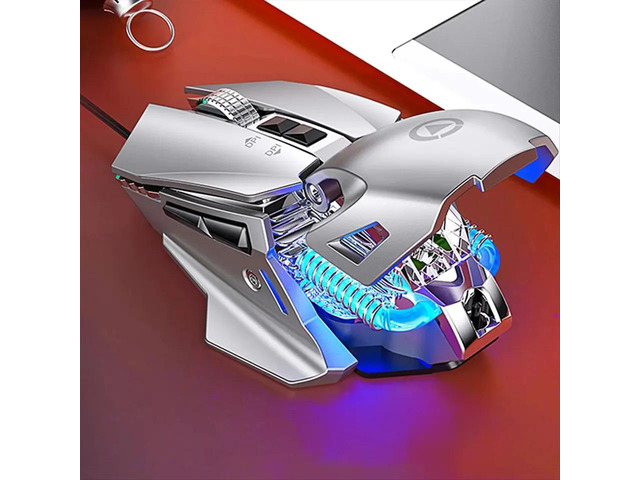 G10 USB Wired Macro Programming Gaming Mouse Colorful Water-Cooled Light 7200 DPI with LED Backlight 7 Button Black