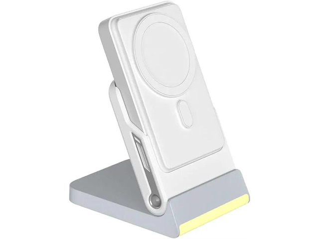 Magnetic Charging Charging Power Stand 5-In-1 Folding Design Works For 16 Pro And Watch Ultra 8 White