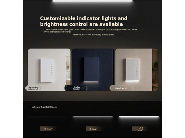 Tuya Smart Dimmer Light Switch US Standard 1-Way Smart Switch Adjust Brightness APP Remote Control Voice White