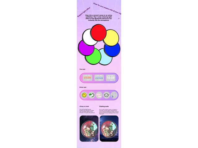 Electronic Badges 1.85 Inches LCD Touch Screen Animes Pin Can Uploading Photos GIFs and Videos Gift for Fan