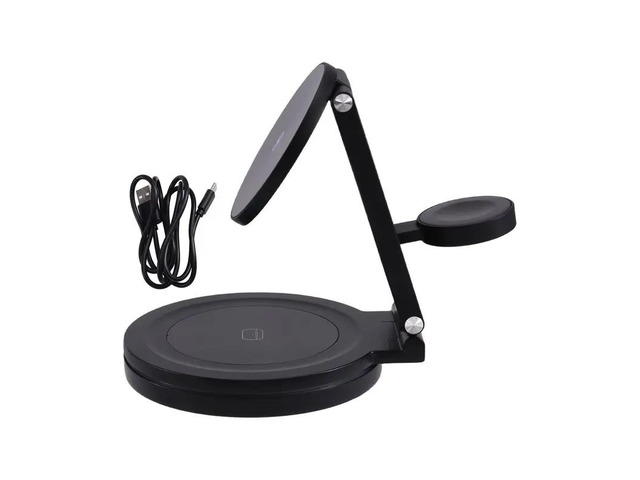 Foldable 3In1 Charging Station 360° Rotation, Magnetic 15W For 12-17,For Watch& For