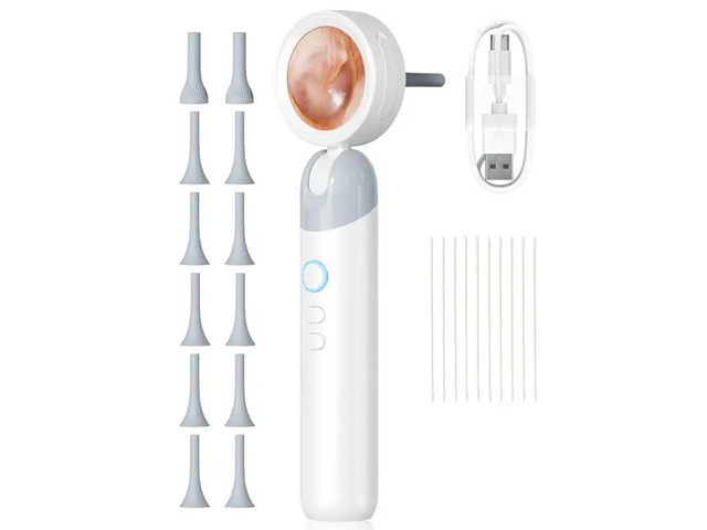 Ear Otoscope With 1080P HD Camera And 4 LED Lights 1.38' IPS Display Ear Camera Ear Scopes With Inspection Head