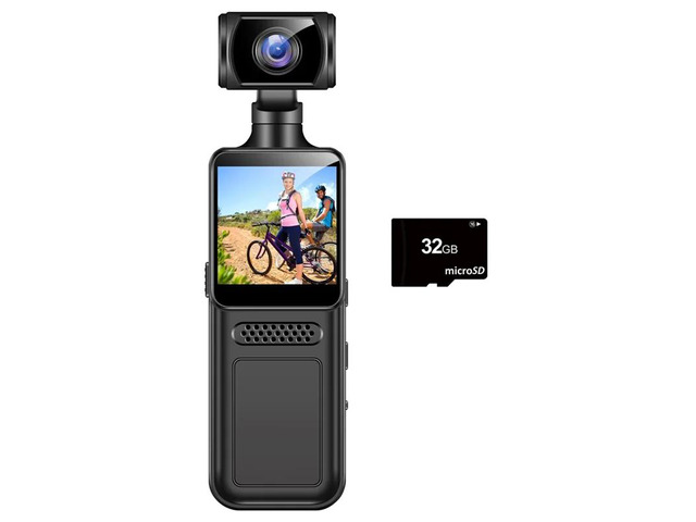 2K Protable Digital Camera Body Worn Camera 180 Degrees Rotate Bike Driver Recorder Camera Driver Recorder