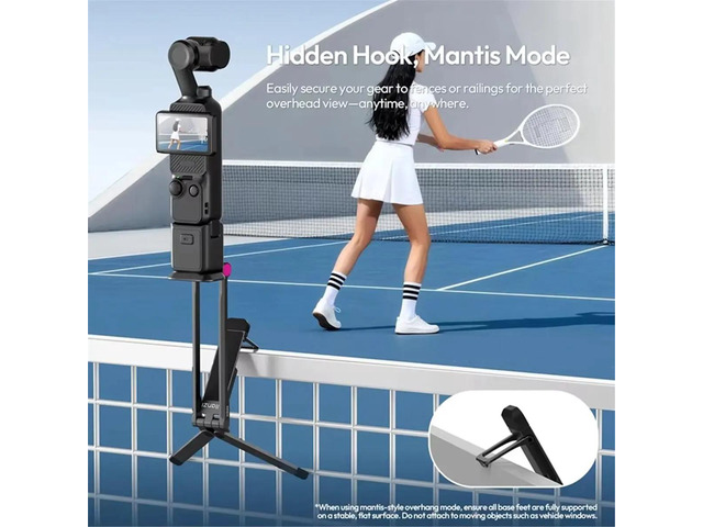 MA66 Magnetic Quick Release Tripod for Pocket 3 Foldable Selfie Stick Handle Tripod with Hidden Hook for Travel