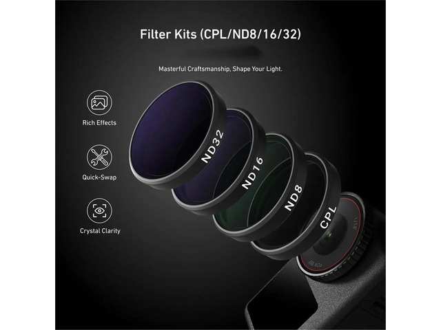 CPL ND8 ND16 ND32 Quick Release Lens Filter Set for Action 6 Camera,Filter Frame Kit Camera Accessories