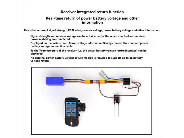 Radiolink R8FG 8 Channle 2.4G Gyro RC Receiver Voltage Return 600 Meters Long Range RX for Car Boat RC8X RC6GS RC4GS