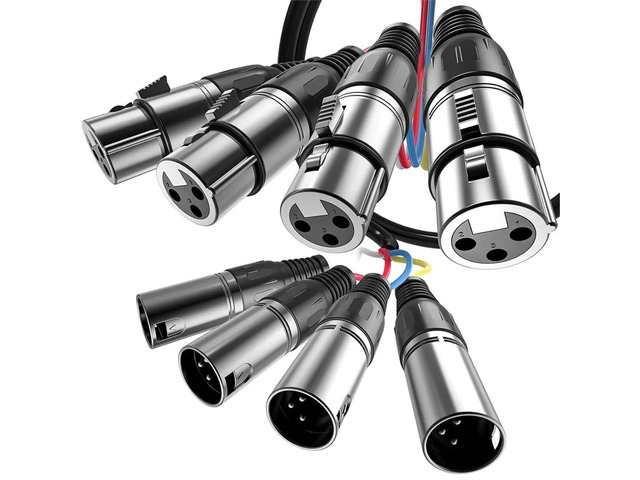 4 Channel XLR Snake Cable Male to Female 2m with Color-Marked Connectors for Microphone Professional Stage Studio Live