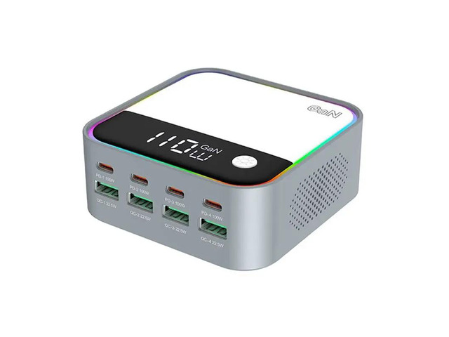 120W 8 Port Multi USB A Type C QC3.0 Gan PD 100W Fast Charging Station For Laptop Phone Pad Headphones
