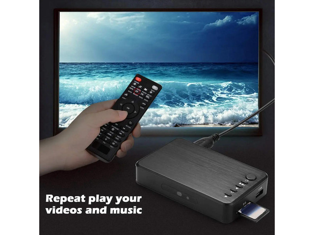 1080P HD Multimedia Player Video Player 264 AV/VGA Output USB HDD Player for Broadcasting/Advertising EU Plug