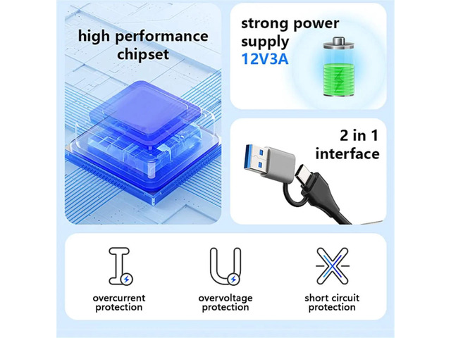 USB 3.2 10Gbps Hub USB Docking Station Type C Splitter Multi 7 Ports Switch for PC Laptop Data Transfer Charging Dock