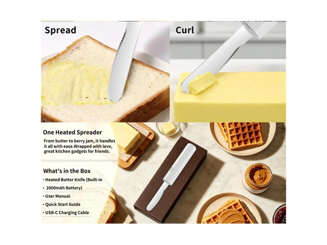 Electric Heated Butter Knife - Stainless Steel Butter Spreader for Spreading Butter, Cream Cheese, and Toast