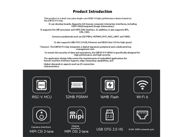 -P4-NANO Development Board -P4 RISC-V MCU Wi-Fi 6 Bluetooth 5 BLE -P4-NANO