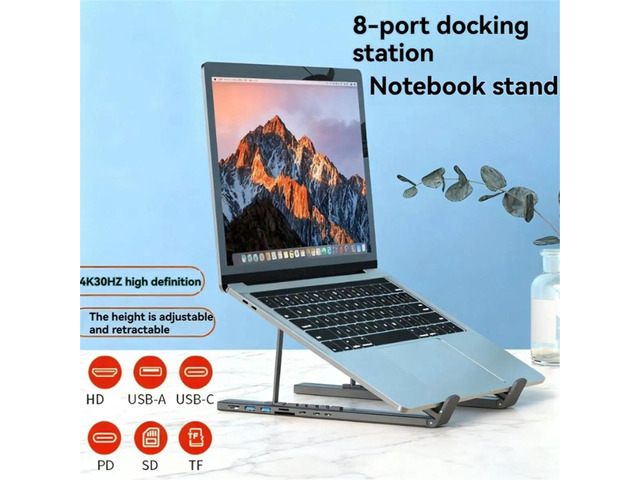 USB C Laptop Docking Station Stand with USB C 2 USB 3.1 SD TF Card Ports PD 100W Universal Docking Station