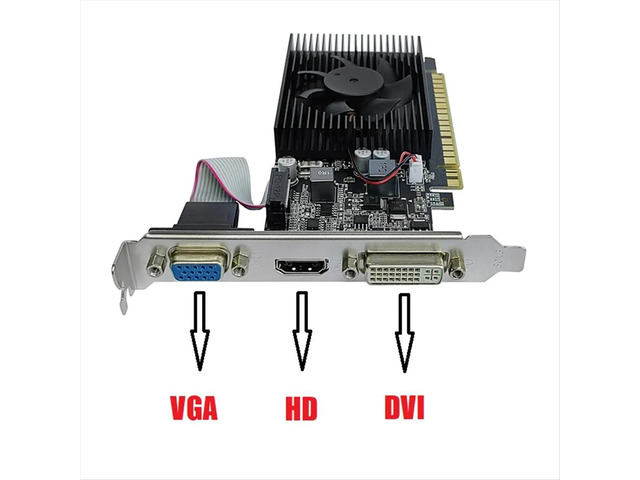 GT210 1GB DDR3 64Bit Graphics Card PCIE 2.0 40nm GPU -Compatible+VGA+DVI Desktop Video Card with 2 X Baffle