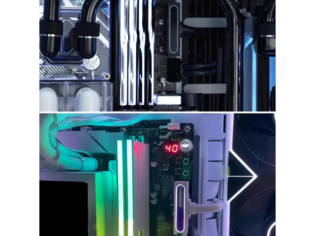 ATX24PIN Extension Cable with ARGB SYNC One-Line Connection Computer Power Extension Cable Side Bend 90 Degrees 30cm A