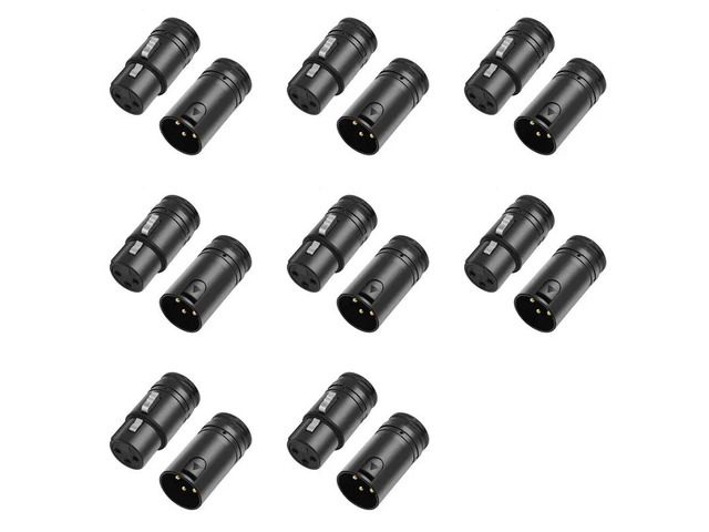 16X Male & Female Compact XLR Microphone Solder Adapter Adjustable 90° 3Pin XLR Solder Connector 3 PIN XLR Ends